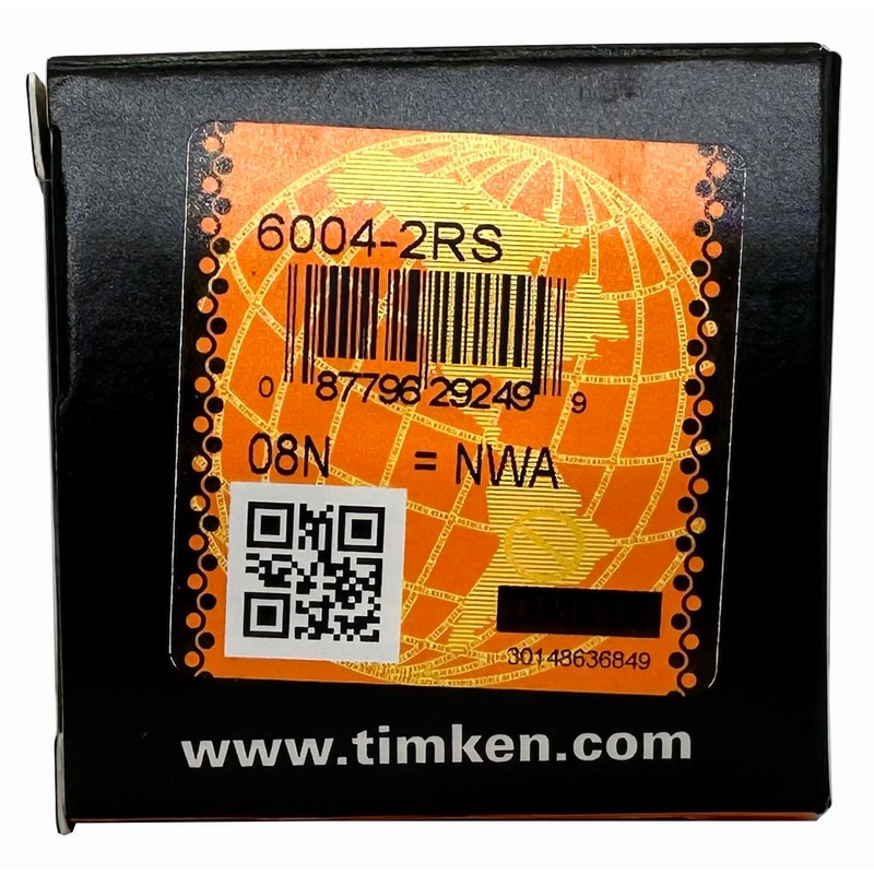 4PACK TIMKEN 6004-2RS Double Rubber Seal Bearings 20x42x12mm, Pre-Lubricated and