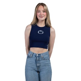 Hype & Vice Cut-Off Tank for Women (Small) - Penn State University Top for Women, Cropped Fit Tank Top, College Shirts for Game Days - Navy