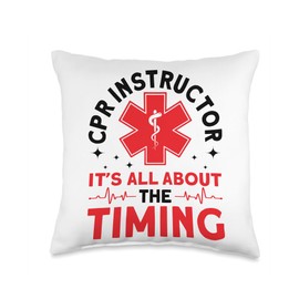 EMT Training CPR First Aid Trainer CPR Instructor Throw Pillow