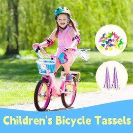 ZDL Children's Bicycle Streamers, 3 Pairs of Handlebar Colourful Bands, Handlebar Fringe Streamer Ribbons for Children's Bicycle, Streamer Bicycle Grips Tassels Ribbons for Decoration