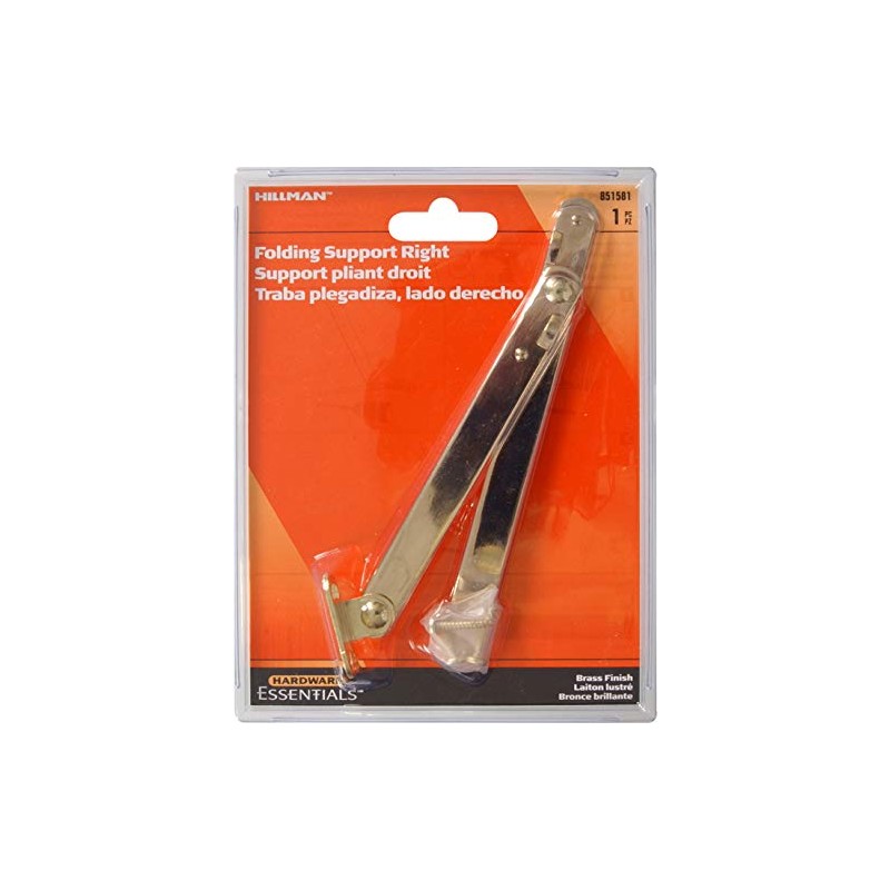 Hardware Essentials 851581 Folding Support Right Side Brass