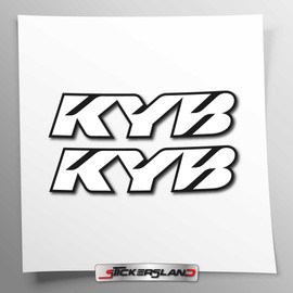 Sticker Set Compatible with KYB Forks | Sticker for Motorcycle Fork | Vinyl Sticker Easy to Use UV Printing | Stickersland® (White Print)