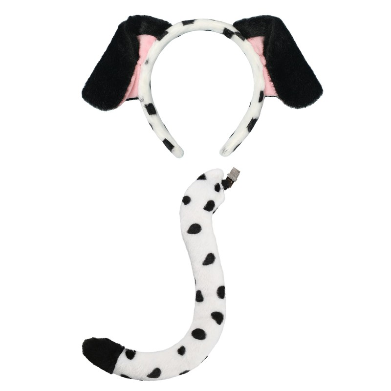 CHEU - Diadema de orejas dalmatas y cola de perro