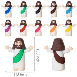 ARCHCRTC 100 Pcs Little Jesus Figurine Mini Tiny Jesus Figures Religious Christ Savior Doll for Hide and Seek Sunday Easter Egg Stuffers Baptism Gift (100, Multicolor)