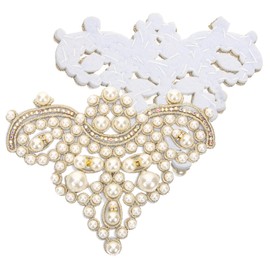 OSALADI 2pcs Pearl Coat Patches DIY Applique Decor for Clothes Jackets Bags Stylish Embellishments for Crafting Repair Delicate Design for Fashion Accessories