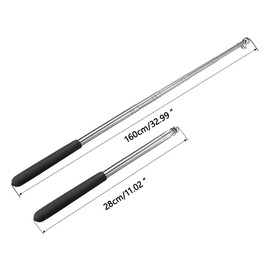 Pack of 2 1.6 m Telescopic Flagpole, Handheld Telescopic Flagpole, Stainless Steel, Extendable Flag Pole for Teachers, Travel Guides (Random Colour)