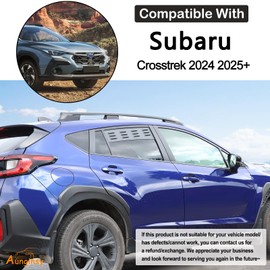 Aunginsy Aluminum Rear Side Window Louvers Air Vent Cover Compatible with Subaru Crosstrek 2024 2025 Rear Side Window Louvers Sun Shade Cover Wind Vent Air Deflector Decoration Exterior Accessories