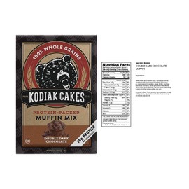 Kodiak Cakes High Protein Muffin Mix Variety Pack - 4 Boxes - 1 Box of Each Flavor - Blueberry, Double Dark Chocolate, Chocolate Chip, and Blueberry Lemon + Bonus Fun Facts and Recipes Booklet!