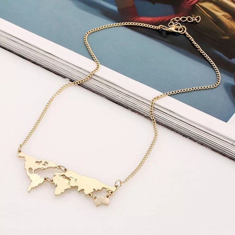 Patry Deluxe Dije Mapamundi Collar Viajes Mapa Regalo Navidad Viajero