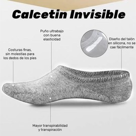 Calcetin Invisible Mujer y Hombre, 12 Pares Calcetas Cortas de Malla Transpirable, No Show Socks, Calcetines Deportivas que Absorben la Humedad Verano, Tines Cortos Bajo Antideslizantes de Silicona
