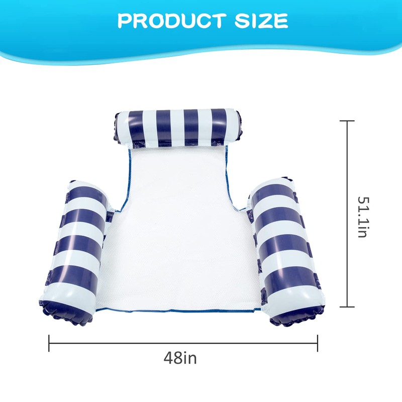 SHENGMEI Water Hammock Pool Inflatable Chairs Thicken 2 Pack, Inflatable
