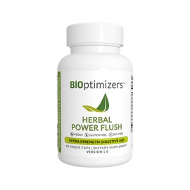 BiOptimizers Herbal Power Flush | Extra Strength Digestive Cleanse | Eliminate Toxins & Improve Bowel Digestion | Bloating Discomfort Relief for Adults | 90 Capsules