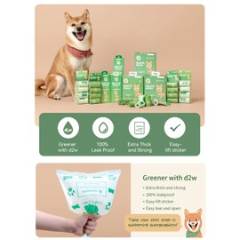 Asahi Paws Degradable Poop Waste Bag Greener with d2w Controlled-Life Plastic Technology 100% Leakproof, Sorted Scent, Easy Tear, Extra Thick & Strong Poop Bags for Dogs & Cats (Degradable 240 Bags)