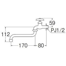 SANEI A10JH-13 [Free-Foaming Faucet] Nominal 13 Pipe Length 6.7 inches (170 mm)