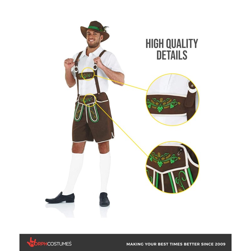 Fun Shack Lederhosen Men Costume, October Festival Costume For Men,