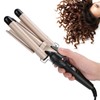 3 Barrel Curling Iron Wand Adjustable Hair Curler Waver Crimper