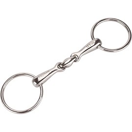 Equinate Water Snaffle Stainless Steel 16 mm Double Jointed 12.5 cm Anatomically Shaped Mouth-friendly Bit with Gentle Impact Laser Engraved Size Specification