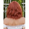Peluca Naranja Rizado Fleco Corta Natural Bob Para Mujer