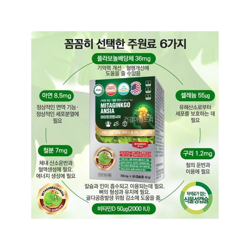 USA Mitazin coencia 60 capsules Ginkgo leaf extract nutritional supplement
