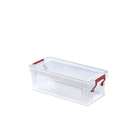 Whitefurze Allstore Container with Silver Clamp, Plastic, Natural, 1.3 Litre