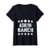 Womens Ashlyn Ranch Family Reunion Squad First Last Name V-Neck