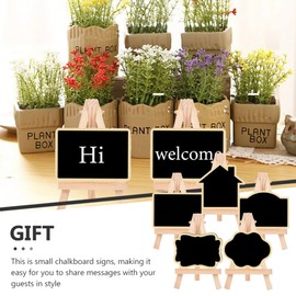 Operitacx Small Tripod Boards, 5-Piece Table Board, Mini Easel, Menu Board, Desk, Space, Memo Board, Name Number Writing Board for Wedding Parties