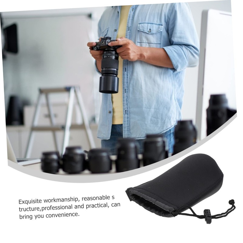 Operitacx 2PCS Neoprene Lens Pouch Bag Camera Lens Case with