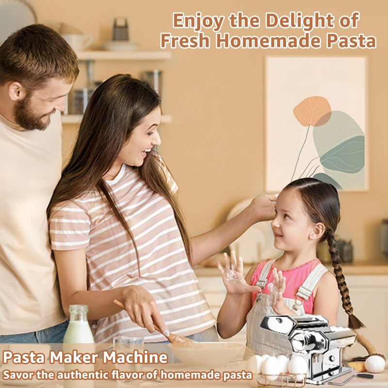 Pasta Maker - 7 Thickness Settings Pasta Roller & 2-in-1
