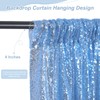 Baby Blue Glitter Sequin Backdrop Curtains 2 Pcs 5FTx10FT Baby