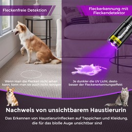 GEARLITE LED UV Torch Rechargeable Mini UV Lamp Black Light Flashlight, 395nm Zoomable Ultraviolet Light Torch IP65 Waterproof for Amber Search Geocaching Pet Urine Detectors Counterfeit Money
