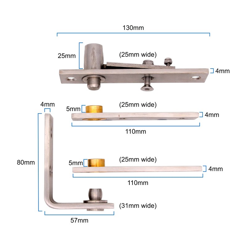 Pivot Hinge for Doors Heavy Duty Concealed 360 Degree Rotation
