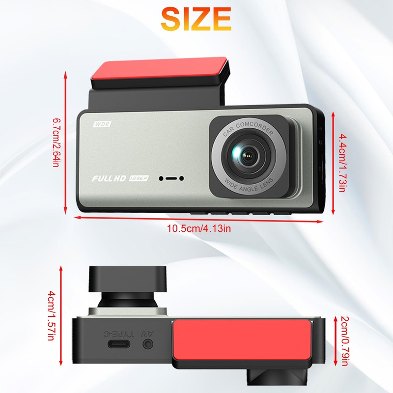 Mulcort Dash Cam Front and Rear Inside, 1080P + 480P