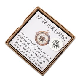 CENWA New Adventure Graduation Gift Follow Your Compass Pocket Token Travel Gift (Compass Token CA)
