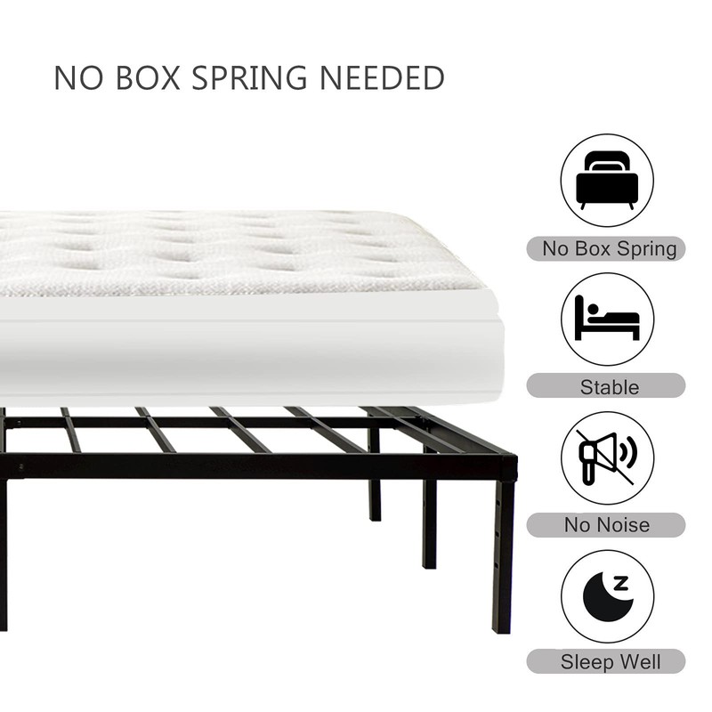 Wulanos Full Size Bed Frame 18 inch Tall, 3500lbs Heavy