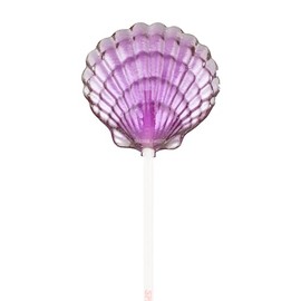 Sparko Sweets Clam Shell Lollipops, Purple, Grape Flavor, 12 Count, Handcrafted in USA – Perfect for Mermaid Parties, Ariel-Themed Events, and Beach Party Favors