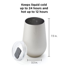 Rabbit Double Walled Stainless Steel Wine Tumbler, Includes Splash-Free Sliding Lid