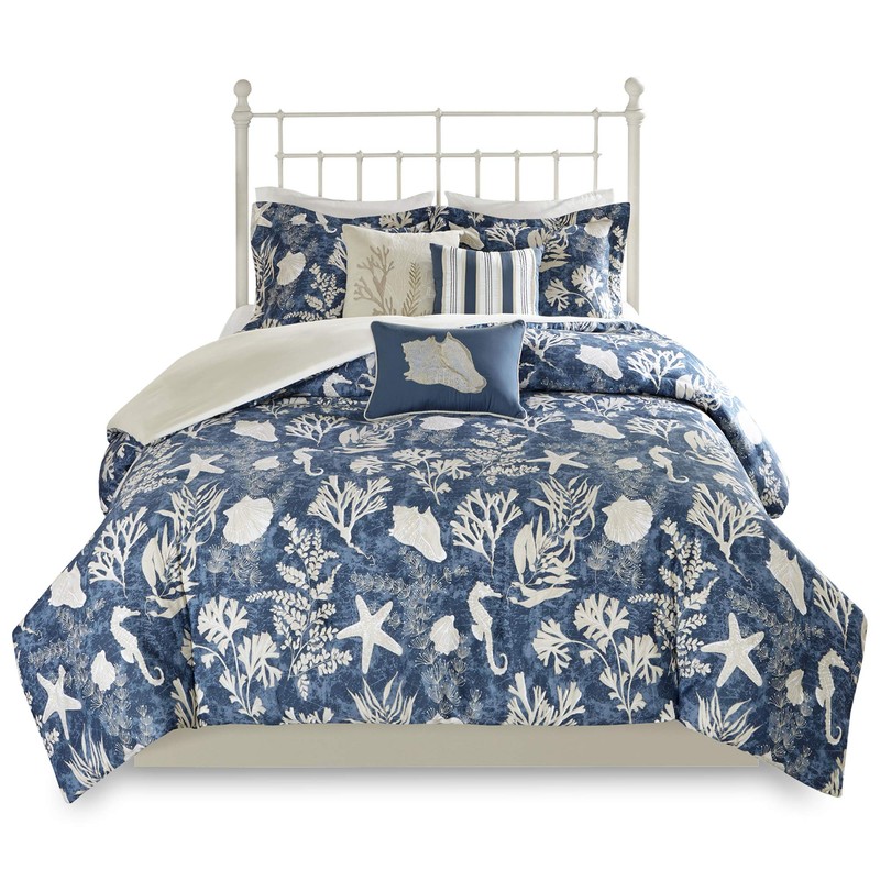 Madison Park Cape Cod Comforter Set, Queen(90"x90"), Blue