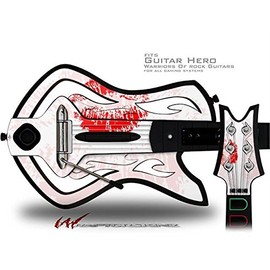 Big Kiss Red Lips on White Decal Style Skin - fits Warriors Of Rock Guitar Hero Guitar (GUITAR NOT INCLUDED)