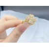 Dtup Anillo De Flor Giratorio Anti Estrés Chapado En Oro
