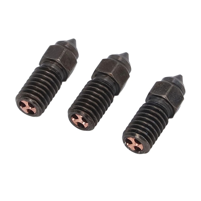 3Pcs Hardened Steel Nozzle 3 Holes High Flow 1.75mm Long