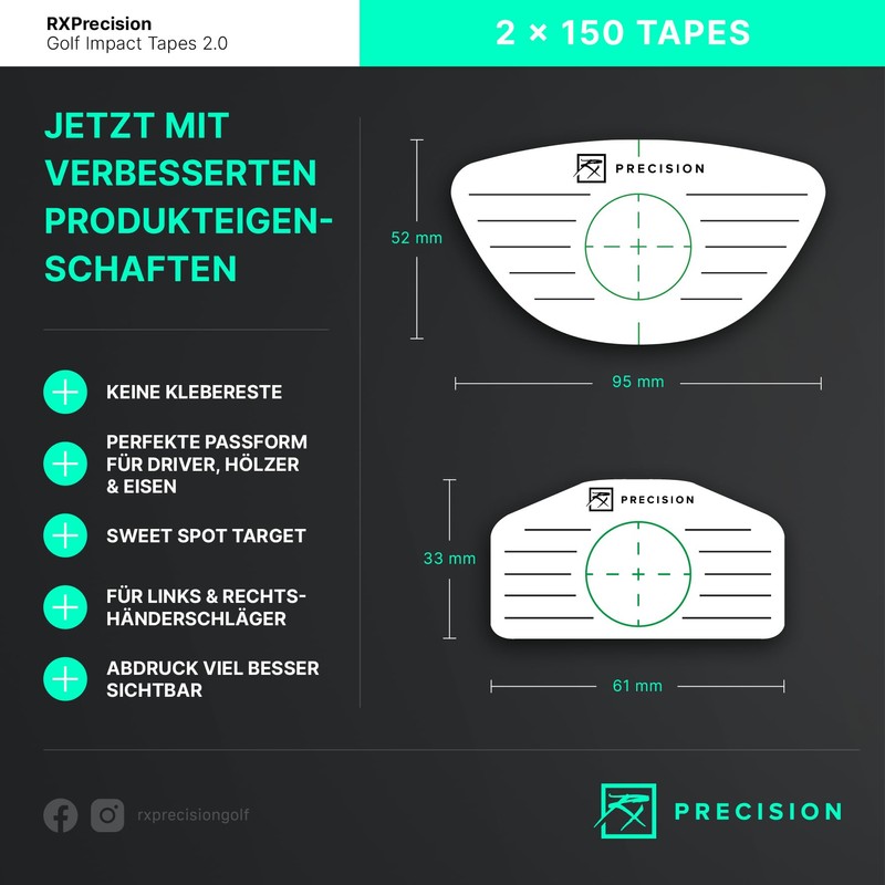 RX PRECISION - Golf Impact Tape - 300 Labels/Label -