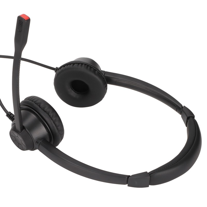 2.5mm Business Headset Binaural Corded Headset with HD Mic for