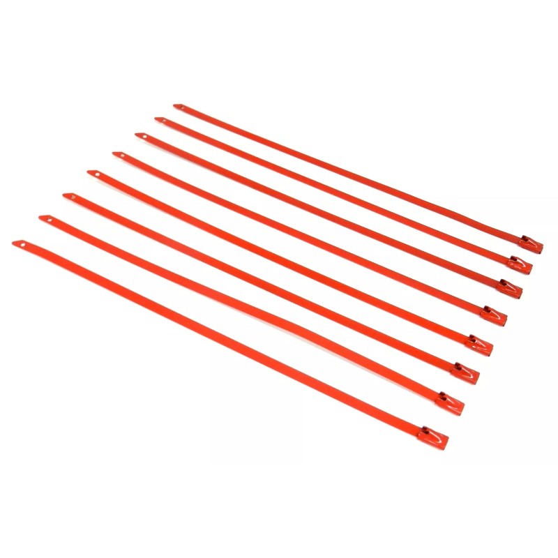 Unbranded 8" UNIVERSAL STAINLESS STEEL CABLES ZIP TIES X6 RED