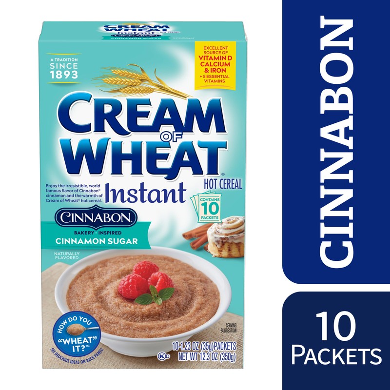 Cream of Wheat Instant Hot Cereal, Cinnabon, 1.23 Ounce, 10