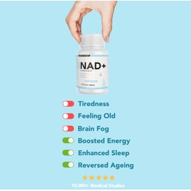 NAD+ Trans-Resveratrol 1100mg with 50mg Black Pepper | 60 Capsules | Boost NAD+ Levels | High Absorption Formula | Supports Immune Health Anti-Aging & Cognitive Function | GMO/Gluten Free | Made In UK