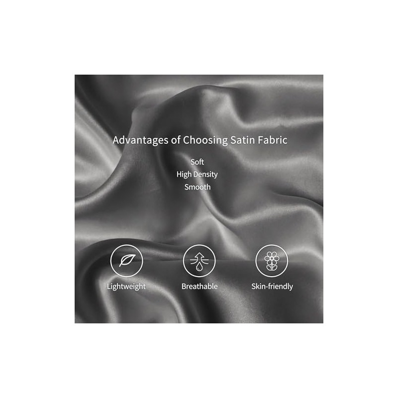 Satin Pillow Cases 2 Pack - Pillowcase for Hair and