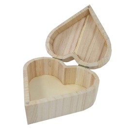 Pracht Creatives Hobby, Heart-Shaped Wooden Hinges and lid to Open, Approx. 13 x 13 x 6 cm, as a Gift, Jewellery Box or for Storage and Decoration, Natural