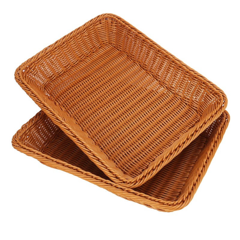 kukmakri Poly Wicker Baskets 4 Pack 16 inch Brown Large
