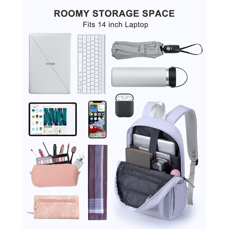 HOMIEE Lightweight Stylish Casual Backpack, Laptop Backpack Water-Resistant Daypack, Travel/School/Casual/Work