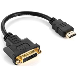 POPPSTAR HDMI Male to DVI Female Adapter 19 Pin to 24+1 DVI-D Gold Plated Contacts 12cm Cable